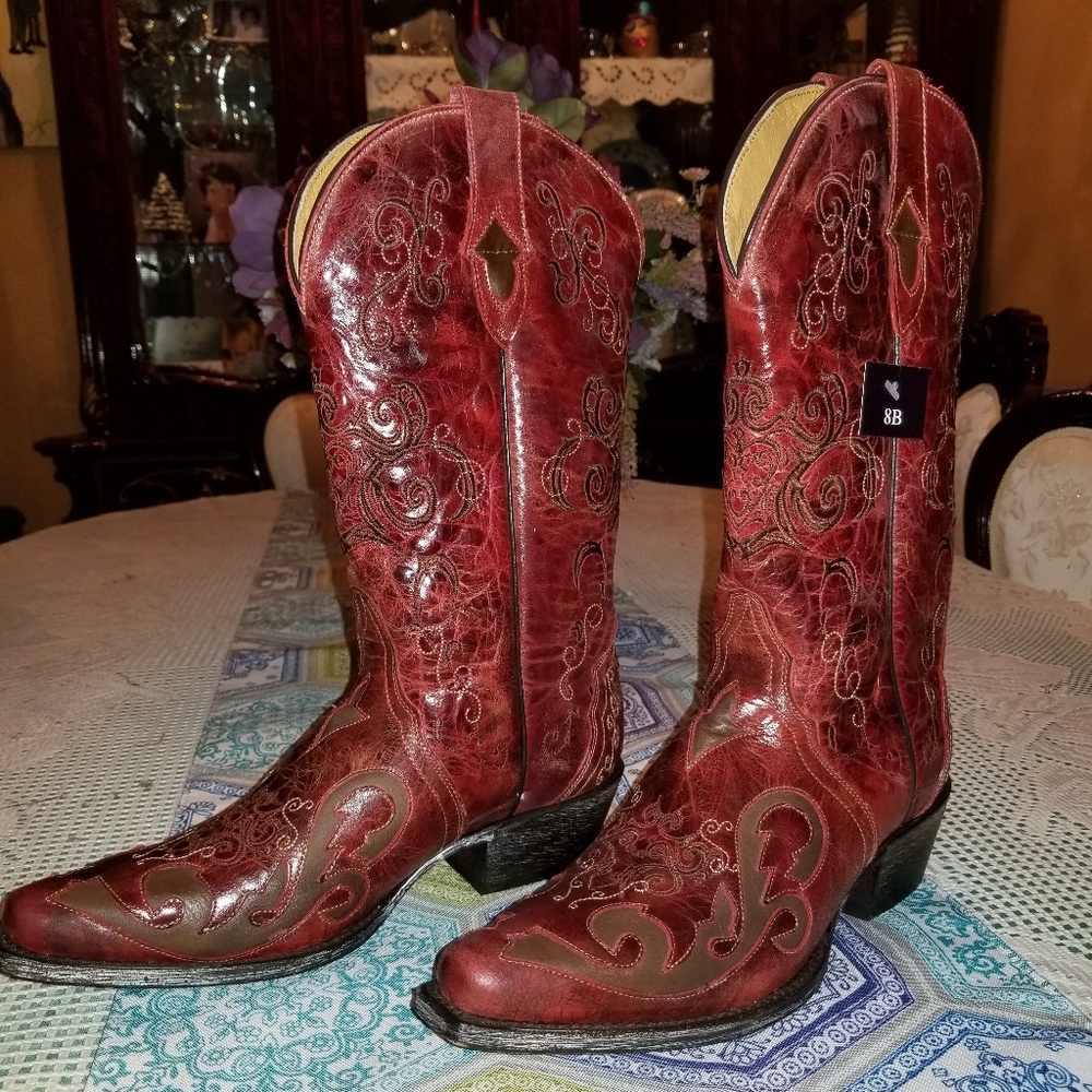 Beautiful Sterling River Cowgirl Boots Women's Red